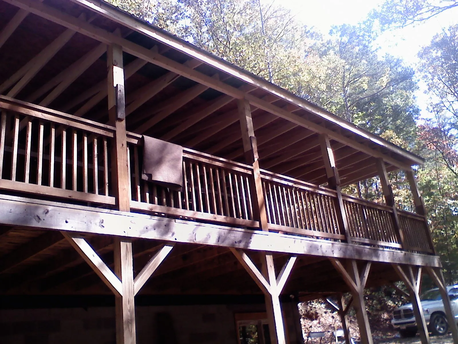 Timber framing under a new elevated porch and deck — Roof Leak Repair in Audubon by Roofing Brothers